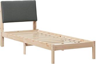 vidaXL Estructura De Cama Con Cabecera Negro Y Gris Oscuro 80 X 200 Cm Vidaxl