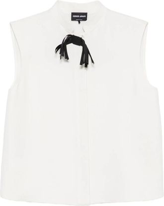 Giorgio Armani Bow-detail Sleeveless Shirt