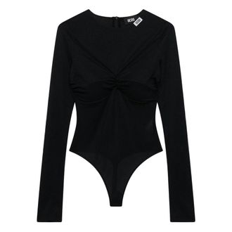 GCDS Body de Manga Larga de Red - Tops - Mujer - Negro - 2XS