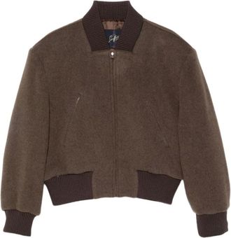 Seafarer Boxy Cropped Contrasting Knit Jacket - Dames - Jassen - Bruin - Maat: M Zijde