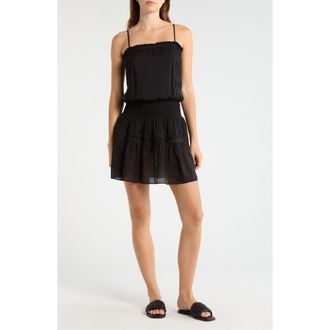 Elan Smocked Cover-Up Dress in Black at Nordstrom, Size X-Small