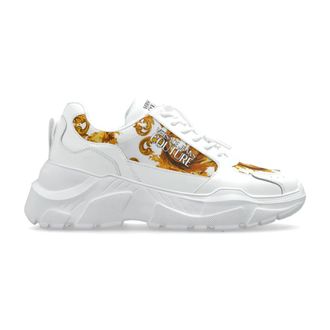 Versace Jeans Couture Sneakers, female, White, Size: 11 US Sports Shoes with Barocco Pattern