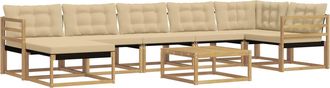 vidaXL Conjunto De Sof&aacute;s De Exterior 8 Uds. Y Beige Vidaxl