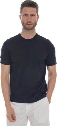 Hindustrie Lichte Katoenen Jersey T-shirt - Heren - T-shirts - Blauw - S - Katoen - Tops