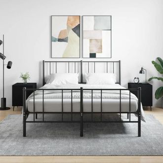 vidaXL vidaXL Comodini 2 pz Neri 40x40x50 cm in Legno Multistrato