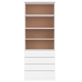 Berkfield Home Beautiful Bookcase with Drawers ALTA White 77x35x186.5 cm Solid W
