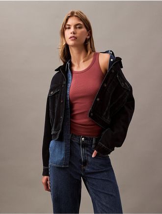 Calvin Klein Jeans Calvin Klein Womens Cotton Contour Rib Tank - Brown - XS