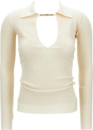 Elisabetta Franchi Maglione con dettaglio a catena - Toni neutri