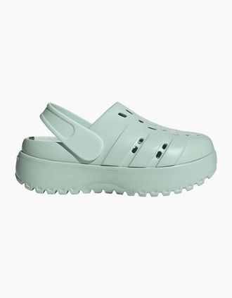 adidas Womens Adilette Closed Toe Platform Shuv Clogs - Green - Size: 10