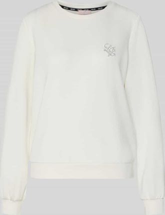 Liu Jo Sweatshirt aus Modal-Mix mit Rundhalsausschnitt in Offwhite, Gr&ouml;&szlig;e XXL