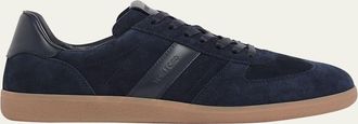 Tom Ford Mens T Suede and Leather-Trim Low-Top Sneakers