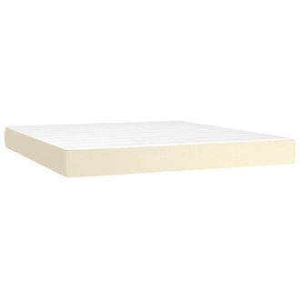 vidaXL Colch&oacute;n De Muelles Ensacados Firmeza Media Cuero Sint&eacute;tico Crema 180x200x20cm Vidaxl
