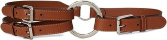 Lauren Ralph Lauren Smooth Leather Ring Triple Stripe Belt Womens Belts Lauren Tan/Palladium : MD (34 Waist)
