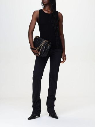 Saint Laurent Womens Black Cotton Straight-Leg Jeans Clothing