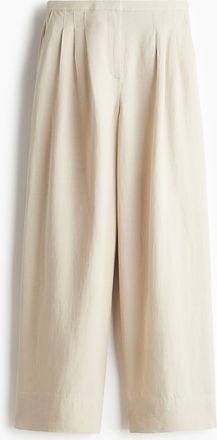H&M Weite Hose aus Leinenmix - Beige