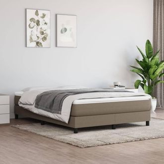 vidaXL Vidaxl - Cama Box Spring Con Colch&oacute;n Tela Gris Taupe 140x190 Cm