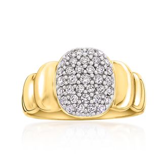 Ross-Simons Lab-Grown Diamond Puffy Cluster Ring in 18kt Gold Over Sterling
