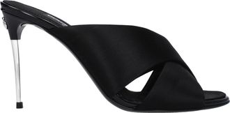 Dolce & Gabbana Black Satin Stiletto Heel Womens Sandals