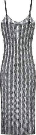 Elisabetta Franchi Kleedjes, Dames, Zwart, S, Geborduurde Jurk met Mesh-Effect
