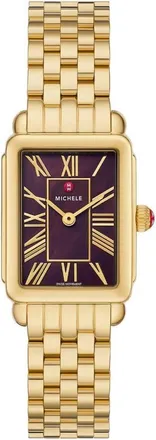 Michele Deco Park Quartz Dark Cherry Dial Ladies Watch MWW06E000147