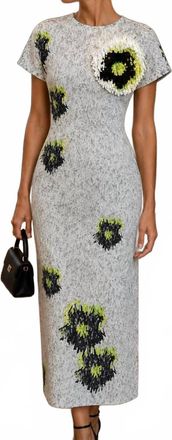 Mant&ugrave; Tubino Midi Dress In White Multi