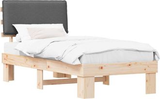 vidaXL Estructura De Cama Con Cabecera Tapizada Gris Oscuro Vidaxl