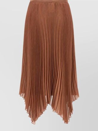 Valentino Garavani silk pleated asymmetric midi skirt