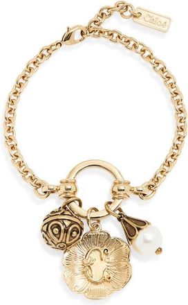 Chloé Chateau Treasures Charm Bracelet in Vintage Gold at Nordstrom