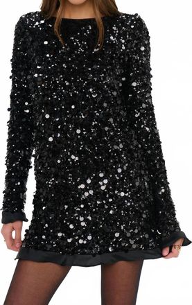 Show me your Mumu Maddison Ruffle Dress In Black Metallic Sequins