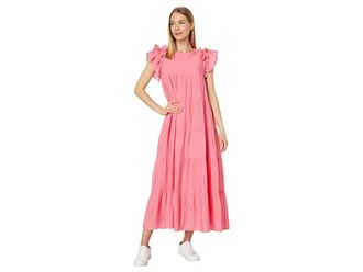 English Factory Tiered Ruffle Maxi Dress Womens Dress Roses : XS, Polyester/Rayon
