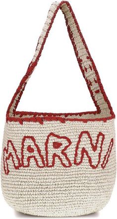 Marni Beige Raffia Shoulder Womens Bag