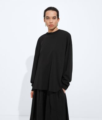 Bottega Veneta Cotton Jersey T-shirt - Black - Women - XS - 100% Cotton