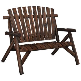 Berkfield Home 2-Seater Garden Bench 119x85x98 cm Solid Wood Spruce in Brown | Size: 119 x 85 x 98 cm