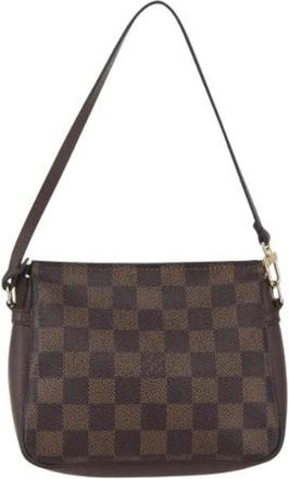 Louis Vuitton Pre-owned Trousse Make Up Bag - Dames - Vintage Schoudertas - Bruin - ONE Size - Tweed - Vintage