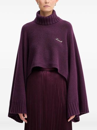 Twin-Set logo-lettering jumper - women - Cashmere/Wool/Viscose/Polyamide - X/XXL - Purple