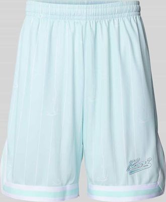Karl Kani Relaxed Fit Bermudas mit Logo-Stitching Modell Varsity in Ocean, Größe XL