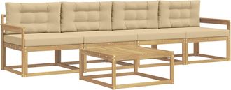 vidaXL Conjunto De Sof&aacute;s De Exterior 4 Uds. Y Beige Vidaxl