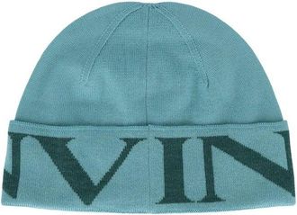 Lanvin Womens Bicolor Virgin Wool Beanie Accessory
