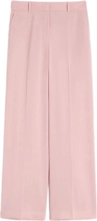 Max Mara Wkdvisivo Broeken - Dames - Wijde Broeken - Roze - 2XS - Wol - Broeken