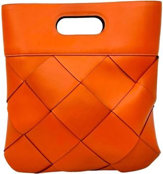 Bottega Veneta Orange Leather Tote Bag (Pre-Owned)