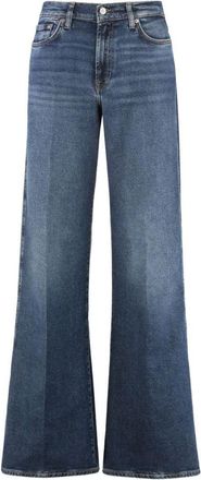 Seven 7 Wide-Leg Jeans With Rivet Detailing In Classic Blue