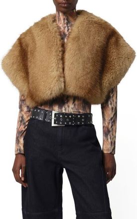 Apparis Devin Faux Mink Fur Shrug in Blonde Mink at Nordstrom