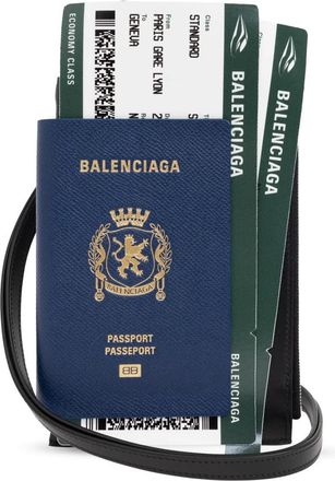 Balenciaga Documenthouder - Heren - Portefeuilles - Blauw - ONE Size - Leer - Accessoires
