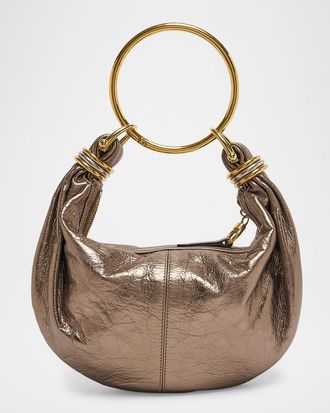 Chloé Bracelet Top-Handle Bag in Metallic Calfskin