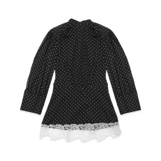 Rotate Minidress a maniche lunghe con dettagli in pizzo - - Dresses - Donna - Nero - S