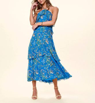 Cleobella Aphrodite Ankle Dress In Blue Florabella Print