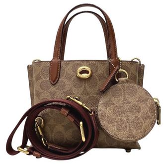 Coach Brown Pvc Leather Shoulder Bag Tote Bag (Pre-Owned)