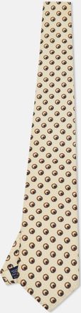 Lanvin Vintage Cream Printed Silk Tie