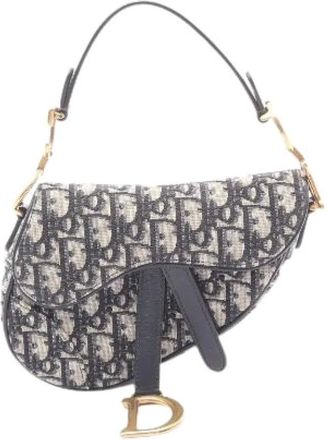 Dior Pre-owned Saddle Mini Oblique Jacquard Handbag - - Pre-owned - Donna - Beige - ONE SIZE