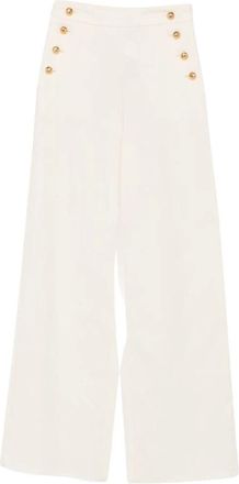 Max Mara Wide Broeken - Dames - Wijde Broeken - Wit - S - Broeken